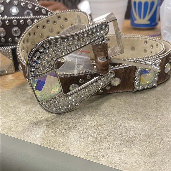Crystal Embellished Brown Belt - Picture 1 of 1